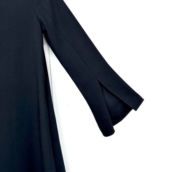 Topshop Black Double-Pleat Front Split-Cuff Mini Dress 6 - Picture 10 of 13